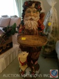 3 ft Hand Crafted Woodland Santa Holding Platter