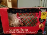 Snoring Santa in Original Box, Santa Soaking His Feet in Original Box, Christmas Centerpiece