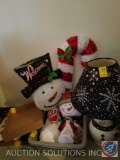 Snowman Lamp with Snowflake Shade, Assorted Snowmen