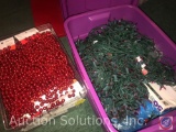 North Star Design Bead Style Garland-Red and Assorted Strands of Lights