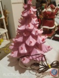 1 ft. Pink Ceramic Lighted Christmas Tree