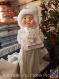 Large White and Silver Mrs. Claus in Tote with Lid