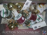 Gold Pine Cone Decorations, Bows, Light Up Teddy Bear Ornaments, Bells and More [Totes Included]