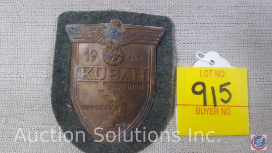 German World War II Army 1943 KUBAN Sleeve Shield.