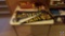 Assorted Pennants, Scrapbook, Alligator Purse and Bride and Groom Figurines