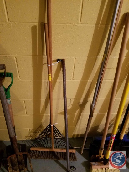 Garden Rake, Push Broom, Coil Bar