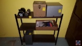 3 Tier Shelving Unit Measuring 31 X 30 X 10in. with Contents Such as One 5lb and One 10lb Dumbbell,