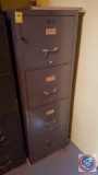 4 Drawer Blue Shaw Walker File Cabinet Measuring 52 X 31 1/4 X 17 1/4in. (Very Heavy Plan for