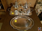 Wallace S M601 Serving platter, Reed and Barton Silver Tea Set Marked 7020