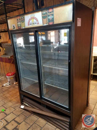 True Double Glass Sliding Door Vertical Cooler (GDM47) Measuring 54 1/4 X 29 X 78 1/2