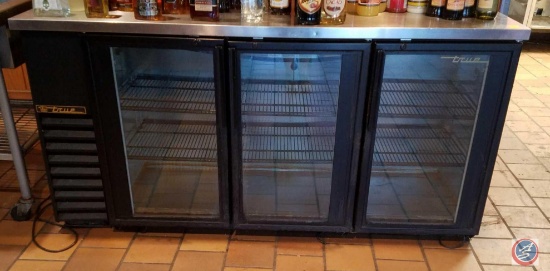 True 3 Door Beer Cooler (Model TBB-24-720) Measuring 73 X 24 1/2 X 36