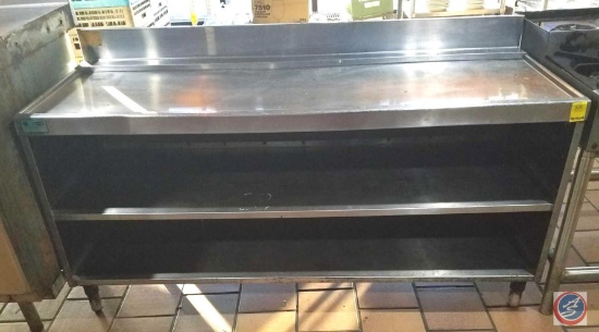 Supreme Metal Stainless Steel Cart with Two Shelves Measuring 59 X 21 1/2 X 32 1/2