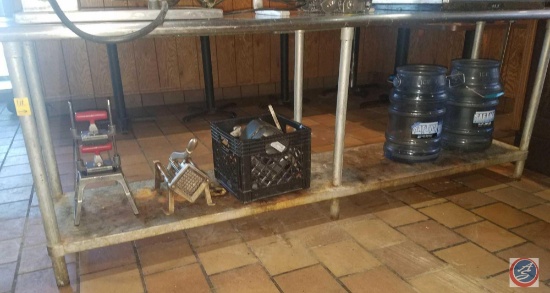 Stainless Steel Counter Top with One Shelf Measuring 96 X 24 X 34 1/2