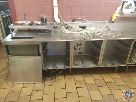 Stainless Steel Prep Table with Electricity with Storage Measuring 96 X 29 X 42 1/2