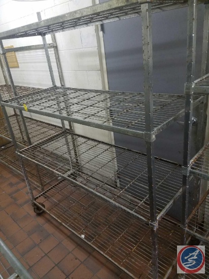 AMCO 4 Tier Metal Shelf on Casters 59 1/2 X 24 X 78