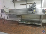 Stainless Steel Prep Table with Drawer and Shelf Measuring 120 X 29 1/2 X 45