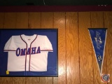 Omaha Baseball Jersey and Storm Chasers Pennant