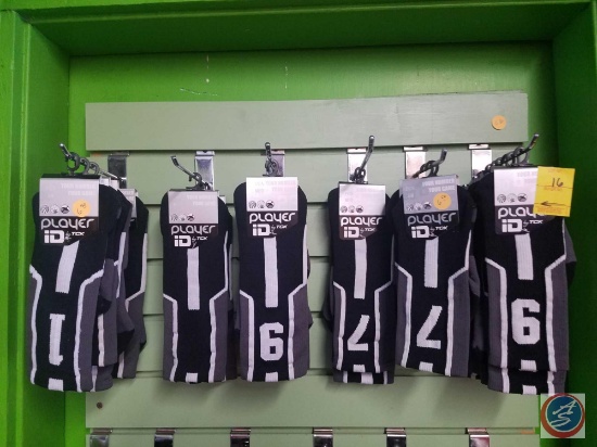 Assorted Youth Sized Player ID Socks Contents of 6 Hooks