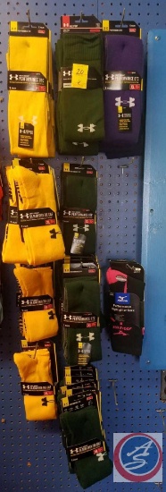 Under Armour Mens Sock Assorted Colors Contents of 20 Hooks