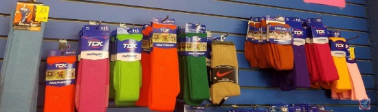 TCK Socks Assorted Sizes and Colors Contents of 11 Hooks