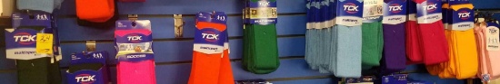 TCK Socks Assorted Sizes and Colors Contents of 12 Hooks
