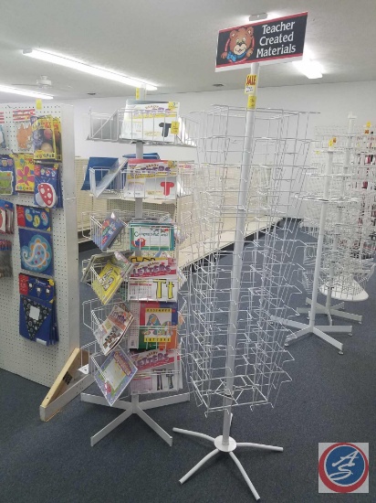 Two Rotating Book Racks Measuring 78 X 18 and 72 X 11