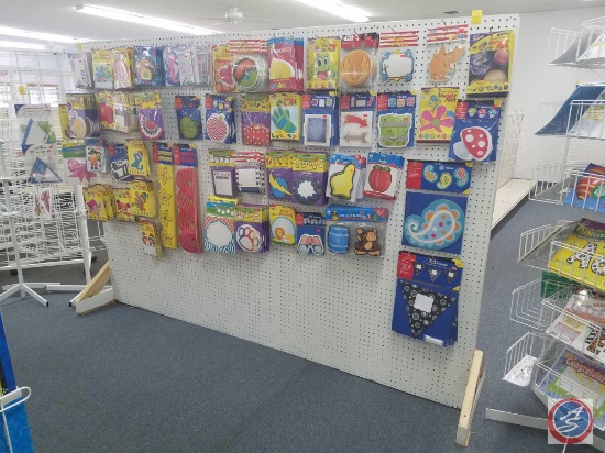 Double Sided Free Standing Peg Board Measuring 67.5 X 96.5 X 4