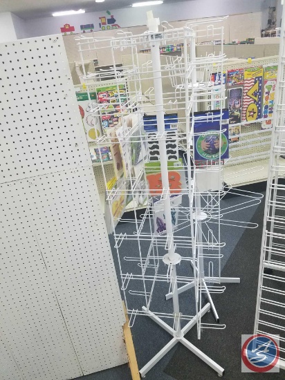 Square Rotating Hanging Rack Measuring 65 X 21.5 and Circular Rotating Hanging Rack Measuring 64 X