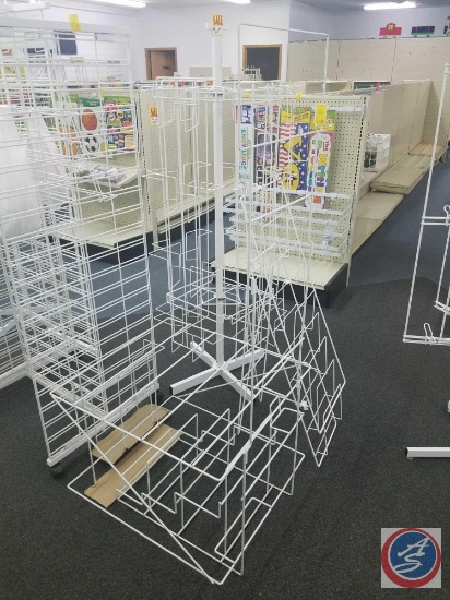 Rotating Small Poster Rack Measuring 67 X 29, Stationary Poster Rack Measuring 46 X 15.25 X 15 and