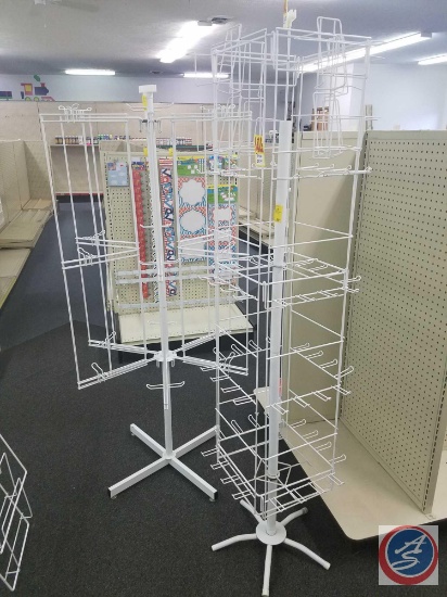 Large Rotating Hanging Rack Measuring 63 X 30.5 and Rotating Hanging Rack Measuring 66 X 17 ( SOLD