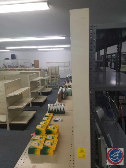 Single Sided Peg Board with Double Sided Capability Measuring 84 X 49 and (16) Shelves Measuring 48
