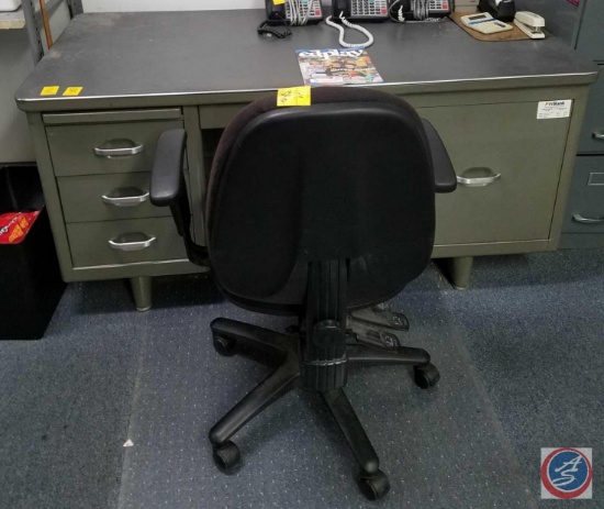Metal Desk with 4 Drawers, Slide Out Writing Area and Cabinet with Slide Out Measuring 60 X 30 X 29,