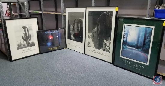 (6) Framed Artwork Prints Including Ansel Adams, Success and Imagination
