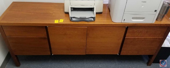 Office Credenza with 4 Drawers and Cabinet Measuring 72 X 18 X 29