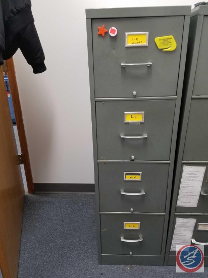 4 Drawer Metal Filing Cabinet Measuring 52 X 25 X 15