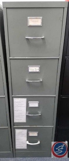 4 Drawer Metal Filing Cabinet Measuring 52 X 25 X 15