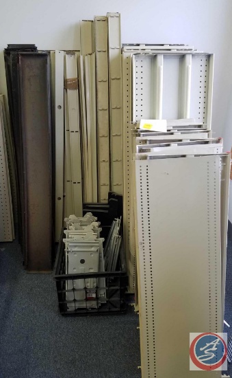 (6) Sections of Lozier Brand Double Sided 54 Inch Shelving Includes (12) 3 Foot Shelves and (12)
