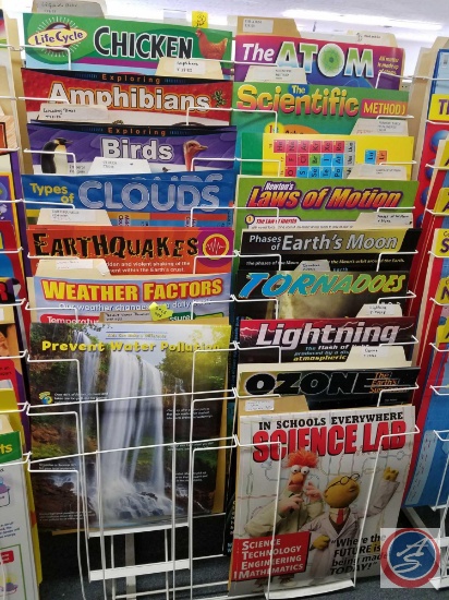 Science Learning Charts for Various Subjects Such As Clouds, Earthquakes, The Atom Newton's Laws of