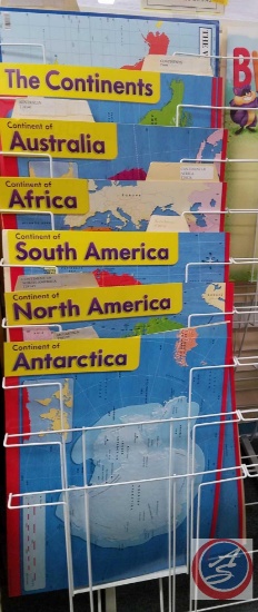 Various Geography Learning Charts Such As The Continents, Australia, Africa, North America and