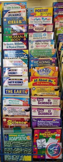 Educational Books and Practice Books Including Titles Such As Writing Poetry, Human Body, Math Games