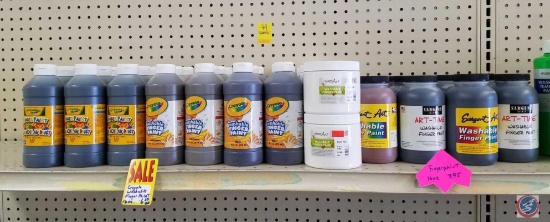 16 fl. Oz Crayola Finger Paint Bottles in (14) Black, (7) Brown, (10) Violet, (8) Handy Art 16 fl.