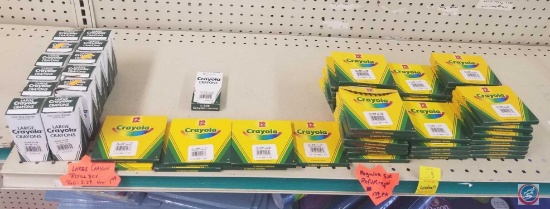 (12) Boxes of 1 Dozen Yellow Large Crayola Crayons, (4) Boxes of 1 Dozen Orange Large Crayola