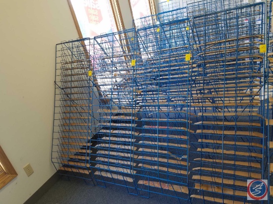 Blue Wire Book Rack Measuring 51.5 X 18.25 X 24 (SOLD 4X'S THE MONEY)