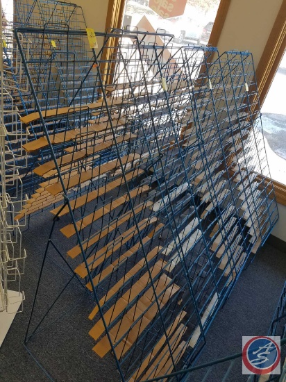 Blue Wire Book Rack Measuring 53 X 26 (SOLD 4X'S THE MONEY)