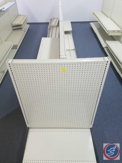 5 Sections of Lozier Shelving Gondola Measuring 49 X 54 including 4 Adjustable Shelves Measuring 48