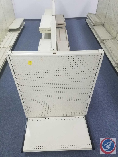 5 Sections of Lozier Shelving Gondola Measuring 49 X 54 including 4 Adjustable Shelves Measuring 48