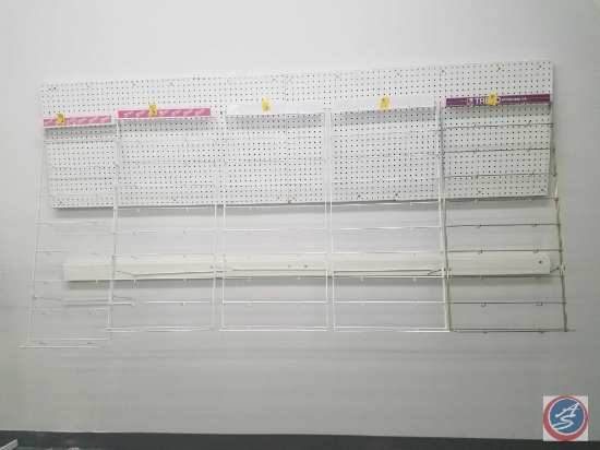 (1) Hanging Peg Board Rack Measuring 41.25 X 15.5 X 15, (3) Hanging Peg Boards Measuring 41.5 X 19 X