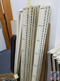 Lozier Shelving Components {{INCOMPLETE}} (8) Pegboard Backs, (4) 36 Inch Base Fronts, (8) 54 Inch