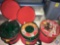 One New St. Nick's Choice Three Holiday Reel and Two Used Holiday Reels in Red Carrying Cases