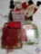 Poinsettia Holiday Hand Towel, Poinsettia Clip-On Bows, and Assorted Christmas Cards and Small Bags,